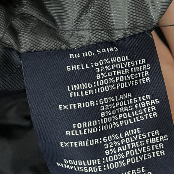 Tommy Hilfiger Men Wool Bland Quilted Lining Car Coat Jacket 2XL Black Overcoat - Picture 12 of 13